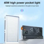 PB40R Video Live Streaming Portable RGB LED Video Light Pocket Photography Fill Light - Image 2