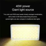 PB40R Video Live Streaming Portable RGB LED Video Light Pocket Photography Fill Light - Image 6