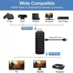 HD2 Video Streaming Gaming HDMI 2.0b to DisplayPort 1.4 Adapter 4K 60Hz/HDCP 2.3 Converter - Image 4