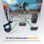 Q8-5 For Home Theater / Office HDMI 2.1 5x1 Switch 8K 60Hz Gaming Video Switcher  Control - Image 2