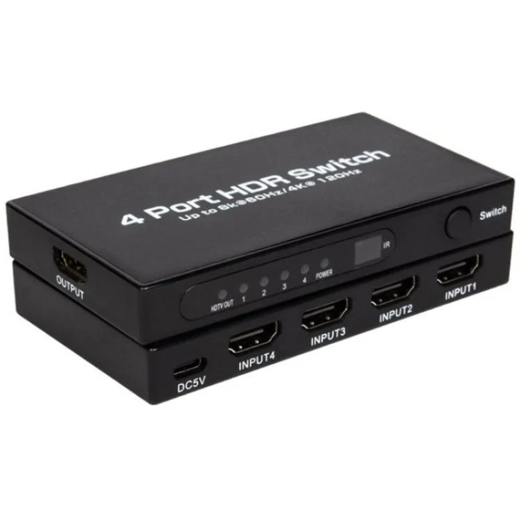SYA002836901.webp Q8-4 With Remote Control HDMI 2.1 8K 60Hz Gaming Home Theater Switcher 4x1 Adapter - Image 1