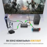 Q8-4 With Remote Control HDMI 2.1 8K 60Hz Gaming Home Theater Switcher 4x1 Adapter - Image 3