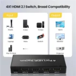 Q8-4 With Remote Control HDMI 2.1 8K 60Hz Gaming Home Theater Switcher 4x1 Adapter - Image 7