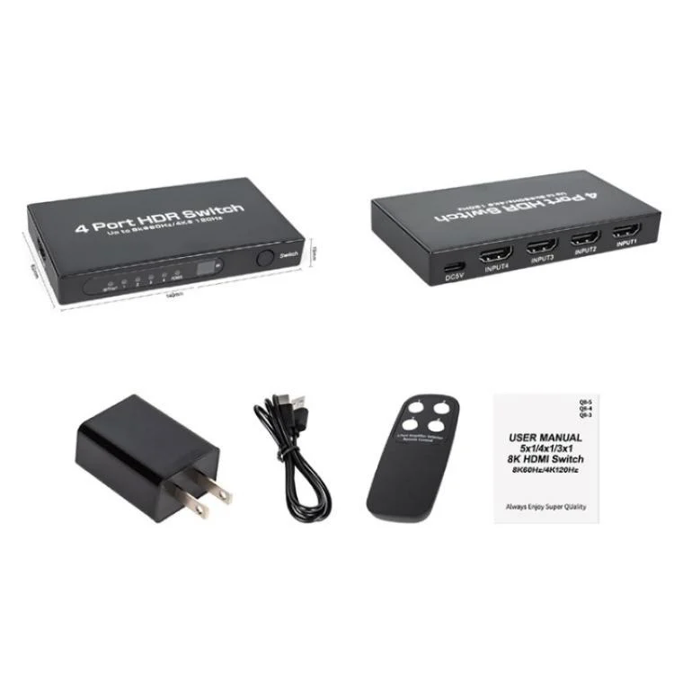 SYA0028369_B9.webp Q8-4 With Remote Control HDMI 2.1 8K 60Hz Gaming Home Theater Switcher 4x1 Adapter - Image 10