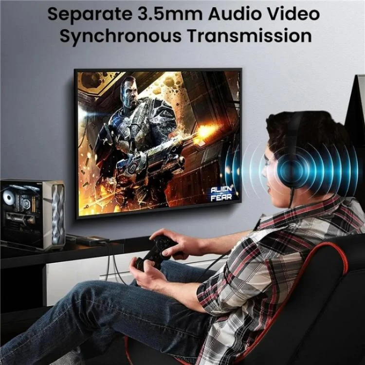 SYA0028392_B2.webp FD 1X2 4K 144HZ Audio Extractor Splitter DisplayPort 1.4 to Dual DisplayPort MST Hub - Image 3