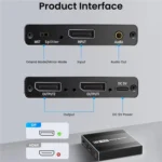 FD 1X2 4K 144HZ Audio Extractor Splitter DisplayPort 1.4 to Dual DisplayPort MST Hub - Image 8