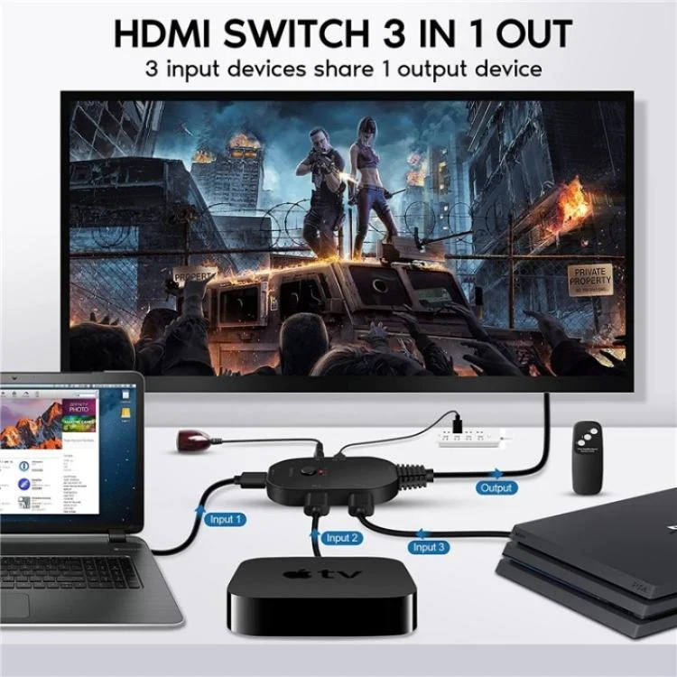 SYA0028394_4.webp Q2-4 Wth Remote Control UHD 4K Resolution Switcher HDMI Switch 4K 3 In 1 Out Splitter - Image 5
