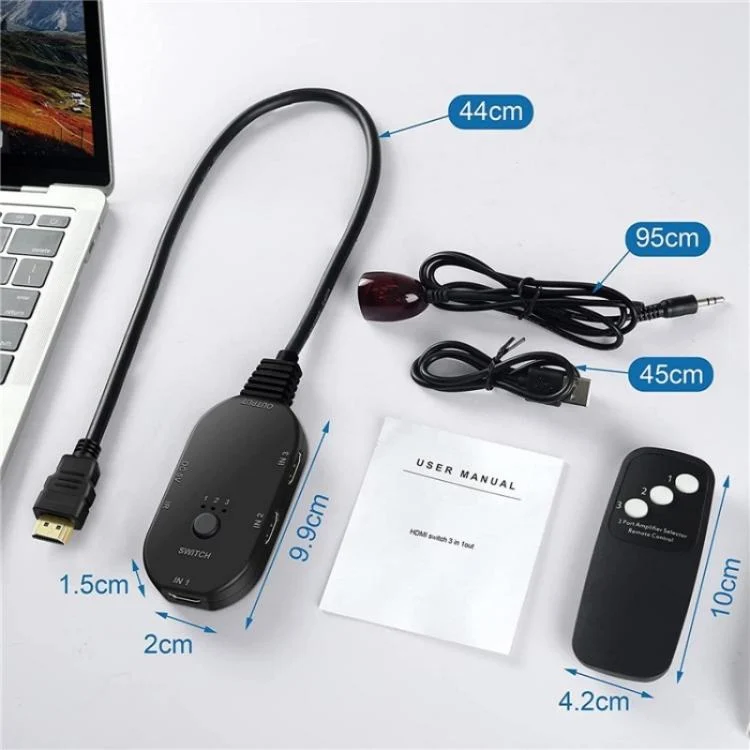 SYA0028394_5.webp Q2-4 Wth Remote Control UHD 4K Resolution Switcher HDMI Switch 4K 3 In 1 Out Splitter - Image 6