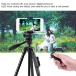 YUNTENG 5208 Professional Tripod Stand with BT Remote For DSLR SLR Camera Phone - Image 7