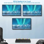 RCA 4 In 3 Out AV Audio Video Signal Composite Switcher AV Switch Splitter Box - Image 5
