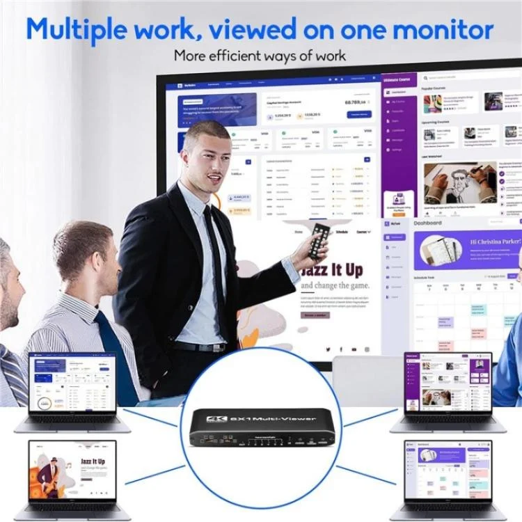 SYA0028595_B5.webp JQF2 4K Seamless Switcher Screen Splitter Multiple Display Modes 6 in 1 Out HDMI Multiviewer - Image 6