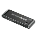 K8 With RJ45 Ethernet Port 2 In 1 Out Type C KVM Switcher 7 USB 2.0 Ports Docking Station