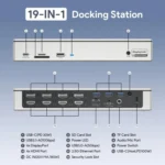 WAVLINK UG69PD12 DisplayLink Docking Station Quad  Monitors For Laptops M1 / M2 / Mac & Windows - Image 2