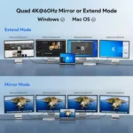 WAVLINK UG69PD12 DisplayLink Docking Station Quad  Monitors For Laptops M1 / M2 / Mac & Windows - Image 5