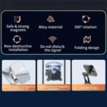 JMARY MH-82 Car Dashboard Zinc Alloy Foldable Magnetic Phone Holder - Image 3