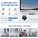 U3 USB Drive Printer Sharing Splitter USB 3.0 Bidirectional Switch 1 Input 2 Output Hub - Image 2