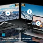 WAVLINK UTD49T 100W PD Input USB-A High Speed Data Transfer Adapter Thunderbolt 4 Hub - Image 7