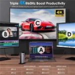 WAVLINK WL-UG69PD13Pro DisplayLink Docking Station 15 in 1 USB-C Hub for MacBook Laptop - Image 5