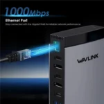 WAVLINK WL-UG69PD13Pro DisplayLink Docking Station 15 in 1 USB-C Hub for MacBook Laptop - Image 9