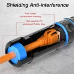 JUNSUNMAY IP68 Shielded Pure Copper Waterproof Gigabit RJ45 Ethernet Coupler for Cat5/Cat5e/Cat6/Cat7/Cat8 - Image 3