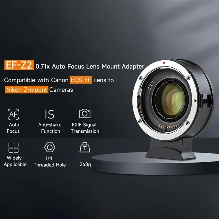 SYA0028950_2.webp VILTROX EF-Z2 0.71X Auto Focus Camera Lens Mount Adapter For Canon EF to Nikon Z Mount - Image 3