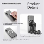 V004 Adjustable Angle Cellphone Bracket Compatible MagSafe Car Phone Holder Air Vent Mount - Image 9