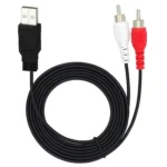 JUNSUNMAY 1.5m USB 2.0 Male to 2 RCA Male Video AV Converter Audio Splitter Cable - Image 5