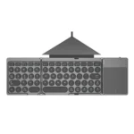 KF86 MAX Foldable Wireless Bluetooth-Compatible Keyboard With Touchpad + Leather Case