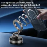 D1X Hands-Free Suction Cup Phone Holder Foldable Vacuum Magnetic Car Phone Mount - Image 7