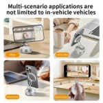 X30 Car Foldable Cell Phone Stand Suction Cup Mount Vacuum Magnetic Car Phone Holder - Image 6