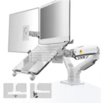 NORTH BAYOU F160-FP Tray Dual Arm Bracket Monitor Desk Mount Adjustable Laptop Holder