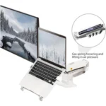 NORTH BAYOU F160-FP Tray Dual Arm Bracket Monitor Desk Mount Adjustable Laptop Holder - Image 2