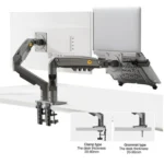 NORTH BAYOU F160-FP Tray Dual Arm Bracket Monitor Desk Mount Adjustable Laptop Holder - Image 7