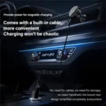 X02 With Retractable Cable 15W Car Air Vent Mount Magnetic Phone Holder Wireless Charger - Image 3