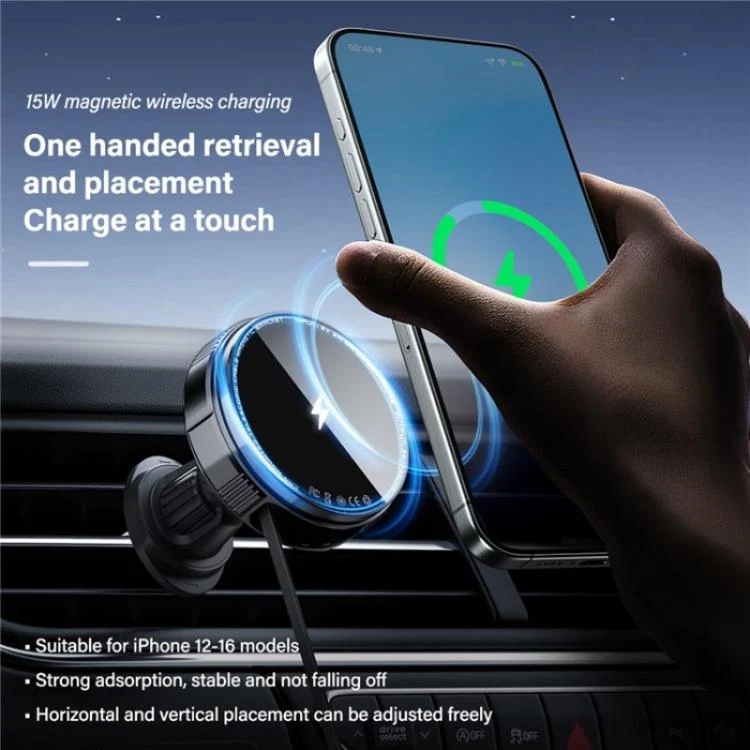 SYA0029290_B4.webp X02 With Retractable Cable 15W Car Air Vent Mount Magnetic Phone Holder Wireless Charger - Image 5