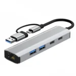 2503 Gigabit RJ45, 2 x USB3.2, USB-C2.0, USB-C3.2, DC5V 6 in 1 Docking Station USB / Type-C Hub