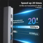 2503 Gigabit RJ45, 2 x USB3.2, USB-C2.0, USB-C3.2, DC5V 6 in 1 Docking Station USB / Type-C Hub - Image 6