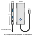 2426 One-Key Screen Off Type-C to 2 x USB3.2, HD, PD100W, 2 x USB-C3.2 HUB - Image 11