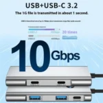 2426 One-Key Screen Off Type-C to 2 x USB3.2, HD, PD100W, 2 x USB-C3.2 HUB - Image 6