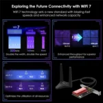 WAVLINK WN685BE3-A Tri-Band BE200 Wireless Adapter Desktop PC WiFi 7 BE8800 Pcie Card - Image 4