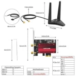 WAVLINK WN685BE3-A Tri-Band BE200 Wireless Adapter Desktop PC WiFi 7 BE8800 Pcie Card - Image 8