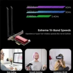 WAVLINK WN685BE3-B BE8800 2.4GHz 5GHz 6GHz WiFi 7 Tri-Band PCI-E Wireless Network Card - Image 6