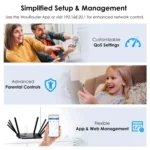 WAVLINK WN536AX6 For Gaming High Speed Dual Band MESH AP Repeater AX6000 WiFi 6 Router - Image 3