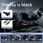 SD23 With Ambient Light Car Navigation Air Vent Phone Holder 15W Wireless Charger - Image 2