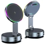 K3 With Colorful Light Rotating Magnetic Car Wireless Charging Vacuum Sucker Phone Stand - Image 2