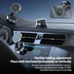K3 With Colorful Light Rotating Magnetic Car Wireless Charging Vacuum Sucker Phone Stand - Image 3