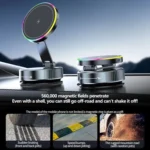 K3 With Colorful Light Rotating Magnetic Car Wireless Charging Vacuum Sucker Phone Stand - Image 5