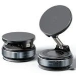 X68W 15W Wireless Charging Vacuum Suction Cup Foldable Car Dashboard Magnetic Phone Holder