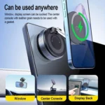 X68W 15W Wireless Charging Vacuum Suction Cup Foldable Car Dashboard Magnetic Phone Holder - Image 4
