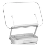 R22H Adjustable Rotating Foldable Laptop Tablet Book Holder Stand with Bottom Storage Box